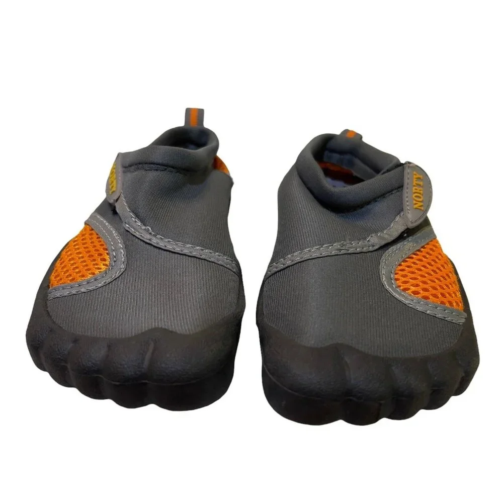 Norty Unisex Barefoot Grey Orange Outdoor Beach sports kids shoes size‎ US 12